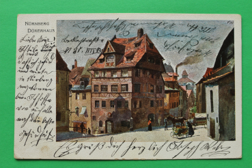 AK Nürnberg / 1906 / Dürer Haus / Strassenansicht / Künstler Karte Kley